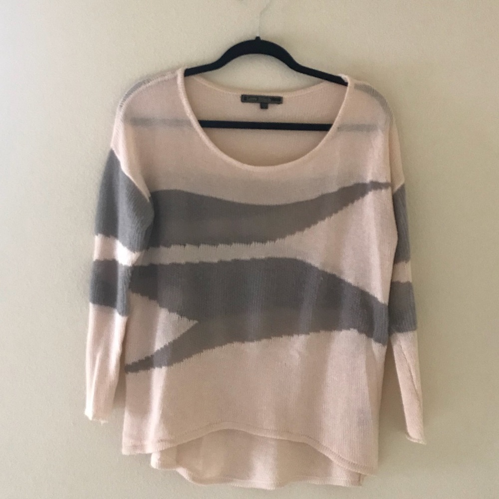 Grey and Cream Print Sweater